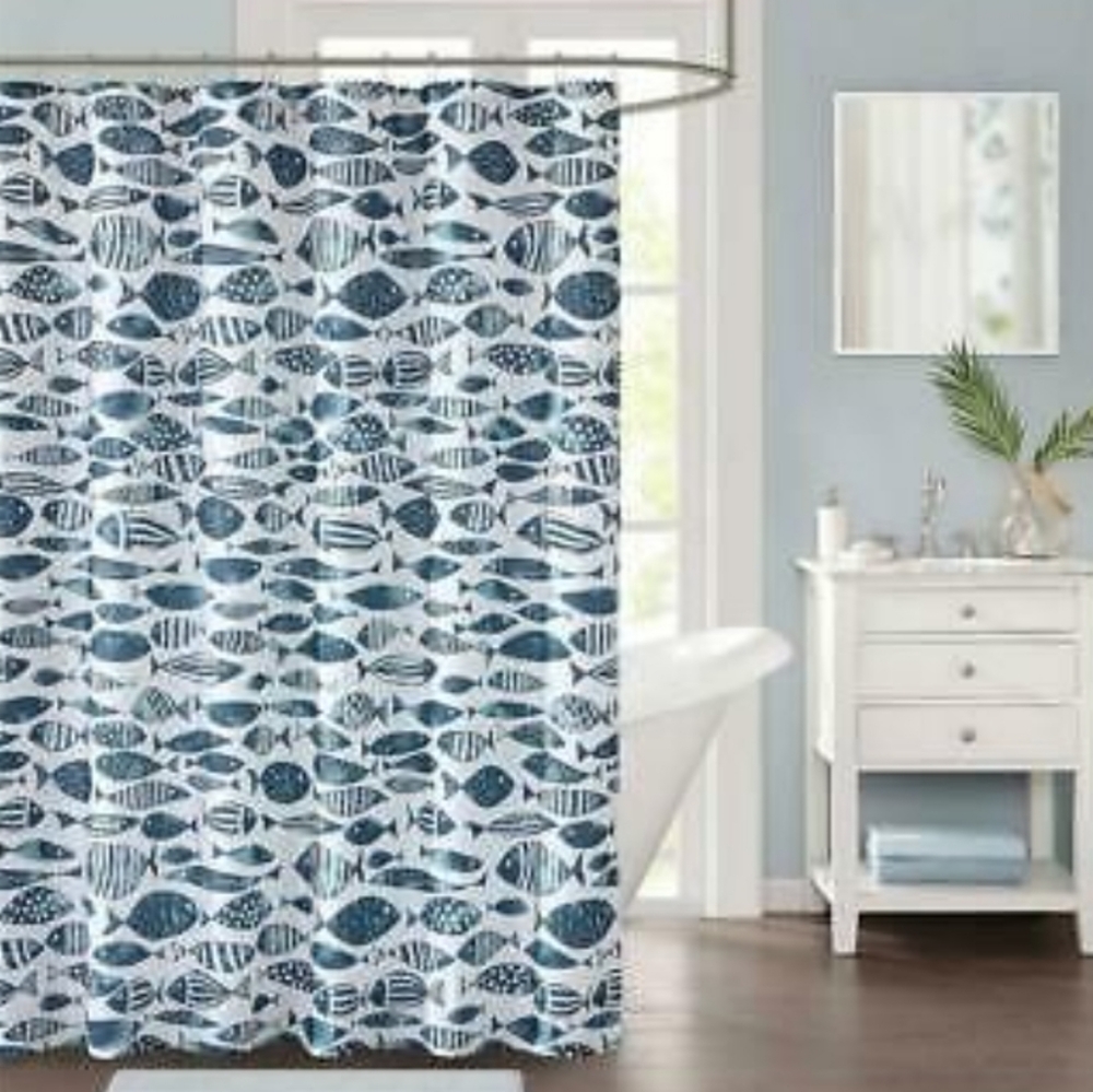 Décor Studio Sanibel 72" x 72" Faux-Linen Shower C